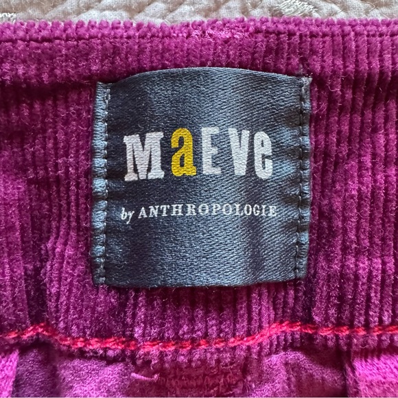 Anthropologie Maeve Colette Corduroy Cropped Wide Leg Pants Womens Sz 28 Violet - Picture 15 of 16